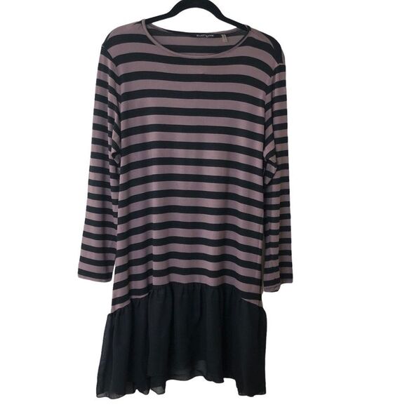 Striped Black and Pink Dress - Picture 1 of 9